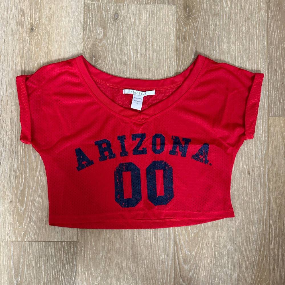 Red Jersey Crop Top University of Arizona